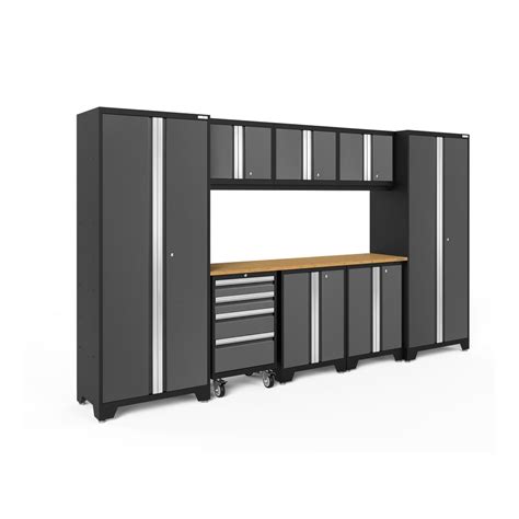 bold 6-cabinets steel garage storage system in charcoal gray|bold series garage cabinets.